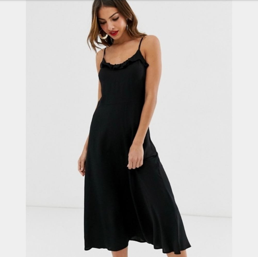 WAREHOUSE FRILL DETAIL MIDI CAMI DRESS